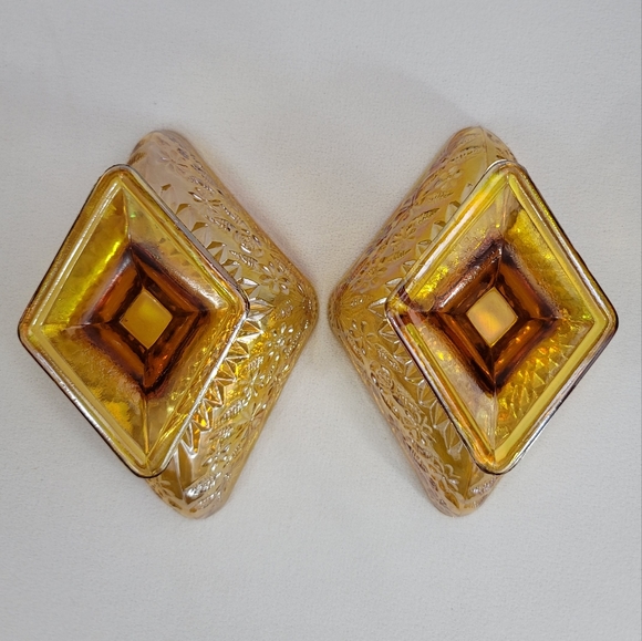 (2) Carnival Glass Iridescent Candy Dish - Picture 10 of 16